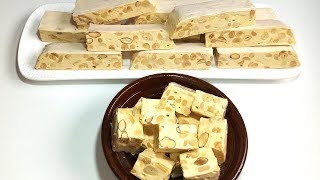 nougat faciletorrone نوغا بيضاء معلكة لذيذة بدون طرمومتر بدون كليكوز ولاماكينةنوجا [upl. by Cardinal]