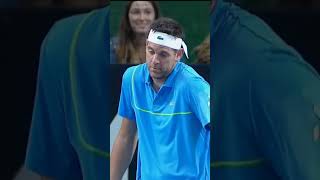 Djokovic imitates Nadal in Del Potro exhibition match tennis 2024 usa uk españa serbia [upl. by Eniwtna818]