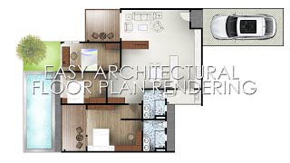 Easy Architecture Floor Plan Render Photoshop [upl. by Solegna846]