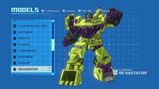 Transformers Devastation DEVASTATOR All voice clips theme and transformations [upl. by Benson]