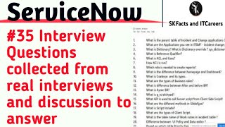 ServiceNow most asked 35 Interview questions with Answerssuggestions  serviecnow interview [upl. by Maiocco579]