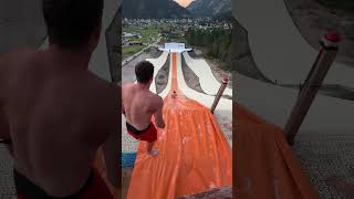 We turned a Ski Jump ramp into a Huge Slip’N’Slide [upl. by Heiner]