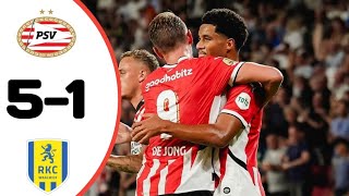 PSV Vs RKC Waalwijk 51 All Goals Results Extended Highlights amp Analysis [upl. by Eocsor]