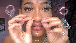 mini septum piercing jewelry haul  tryon quotuniquequot clickers for stretched septum 14g 4g [upl. by Ainaj]