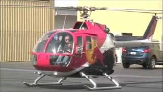 Chuck Aaron N133EH Talks about the BO105 Helicopter  startup takeoff landing  detailed look [upl. by Nodal]