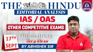 17th September 2024  The Hindu Analysis For IAS OAS amp All Competitive Exams  By Abhishek Tripathy [upl. by Enitselec]