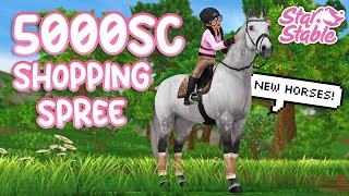 5ksc Shopping Spree BUYING HORSES  Star Stable [upl. by Ovatsug]