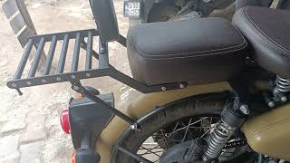 Royal Enfield classic 350 backrest with career a one accessories [upl. by Audette569]