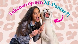 Tekenen op een XL panter 🐆😱 is dit mijn grootste oppimpproject ooit [upl. by Alex]