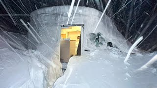 Surviving a RecordBreaking Snowstorm in a Van  8ft25m Extreme Blizzard Camping [upl. by Haymo]