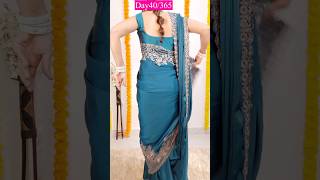 Try this Off shoulder front pallu styleday40365sareedrapings drapingsaree fashion [upl. by Cordier573]