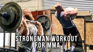 Heavy Lifting Strongman Workout for MMA  Phil Daru [upl. by Yanahs]