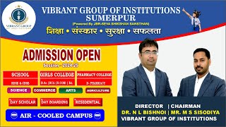 ADMISSIONS OPEN SESSION 202425  SCHOOL GIRLS COLLEGE PHARMACY COLLEGE VIBRANT vibrantsumerpur [upl. by Nani]