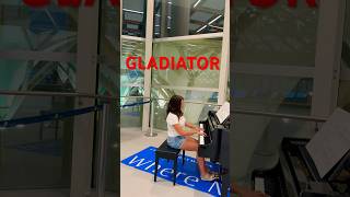 Just waiting for my flight😂 HANS ZIMMER GLADIATOR PIANO live piano hanszimmer [upl. by Nilram]