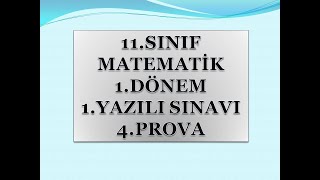 11 SINIF MATEMATİK 1 DÖNEM 1 YAZILI SINAVI 4 PRAVO [upl. by Enirtak40]