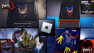 All Roblox Poppy Playtime Chapter 3  Huggy Hallucinations Cutscene and Jumpscare [upl. by Enairb117]