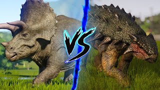 Triceratops VS Ankylosaurus  Who Wins ⚔️🔥 [upl. by Edme]