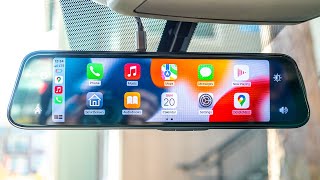 Smart Mirror with Wireless Apple CarPlay Android Auto and Dashcam  REVIEW [upl. by Ainaznat]