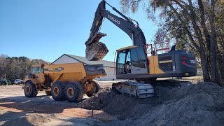 Undercutting The New Road And Parking Area To Put Stone [upl. by Aikrahs552]