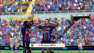 Signature Celebrations on Fifa 23 Nintendo Switch Bale Heart Symbol Messi Piont to the Sky [upl. by Lynelle213]