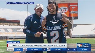 UTEP wide receiver Javoni Gardere to wear Laufenbergs No 2 jersey [upl. by Nahshun]