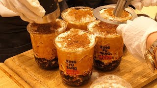 엄청난 대기줄 대만1등 흑당 버블 우유  행복당 본점 brown sugar bubble milk tea  taiwanese street food [upl. by Nairdna649]