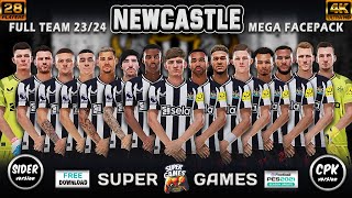 NEWCASTLE Facepack PES 2021 Full Team Season 2324  SIDER ◆ CPK  ⚽ أوجه لاعبى نيوكاسل موسم 2324 [upl. by Acinorav]