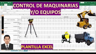 CONTROL DE MAQUINARIAS Y0 EQUIPOS EN OBRAS plantilla excel profesional [upl. by Kawasaki]