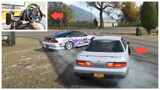 Silvia S13 Tandem Drift Skills wSteering Wheel  Pedals  Team UCXT  Forza Horizon 4 [upl. by Beaudoin]