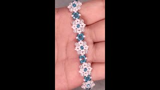 1 minute making beaded bracelet how to make bracelet with bicone amp pearl [upl. by Nomzzaj]