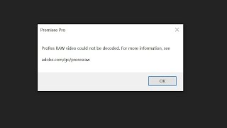 SOLUTION  Premiere Pro could not decode Prores RAW [upl. by Susette]