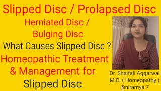 Slipped DiscHerniated DiscProlapsed Disc Homeopathic Treatment for Slipped Disc amp its Management [upl. by Nnylram37]