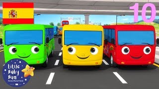 Canciones Infantiles  Diez Autobuses  P 4  Dibujos Animados  Little Baby Bum en Español [upl. by Adilem958]