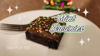 Day 71 of 100 Mint Brownies bakewithme holidaybaking [upl. by Stead]