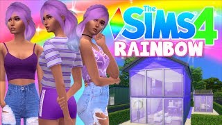 💜 RAINBOW SIMS CAS Challenge PURPLE outfits  tiny house [upl. by Fanchie]