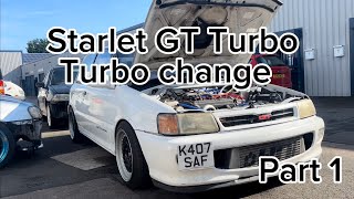 Putting on a TD04 Turbo kit on this Starlet GT Turbo [upl. by Miguelita]