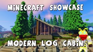 Minecraft Modern Log Cabin Showcase feat Merwwan [upl. by Neeuq]