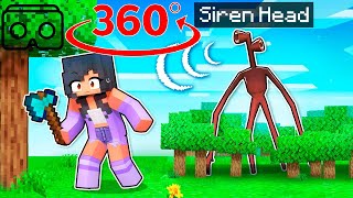 360° POV Aphmau 3 NIGHTS With SIREN HEAD In Minecraft [upl. by Magnien]