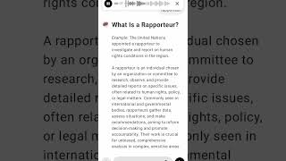 What Is a Rapporteur [upl. by Sillihp864]