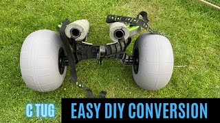 Ultimate Kayak Wheels Railblaza EASY DIY Balloon wheel conversion [upl. by Aekal]