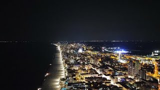 Lido di Jesolo  Italy  4K Night Drone Footage [upl. by Sochor]