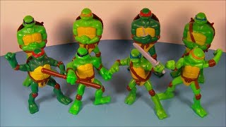 2007 TEENAGE MUTANT NINJA TURTLES SET OF 8 McDONALDS HAPPY MEAL COLLECTIBLES VIDEO REVIEW [upl. by Arber]