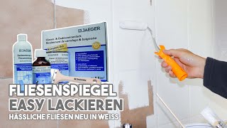 Fliesen streichen bzw lackieren mit Fliesenfarbe für Bad und Küche weiß  kreativtobi [upl. by Erdied682]