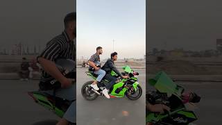 Kawasaki ninja Zx10r prank on friends shorts shorts [upl. by Enelez]