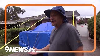 Man Straps Down His Home as Milton Arrives in Florida [upl. by Ynnav]