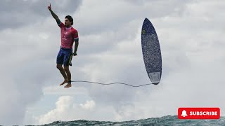 Brazil’s Gabriel Medina Celebrates Highest Olympic Surfing [upl. by Kelda]