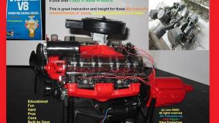 Vintage 1977 Revell Visible V8 ENGINE BUILD Electric Starter and Spark Plugs shown running [upl. by Ikcim]