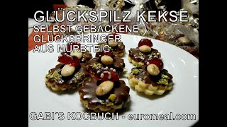 Glückspilz Plätzchen  DIY Glücksbringer aus Mürbteig selber backen [upl. by Terrijo]