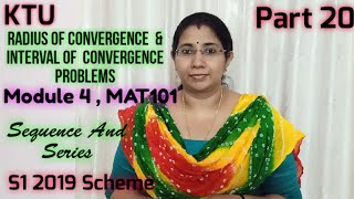 Radius of Convergence amp Interval of Convergence Sequence and Series Module 4MAT101S1 KTU Part 20 [upl. by Niletac]