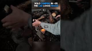 Solo Camping In 30 Cars Locks Froze shorts viral [upl. by Wicks]